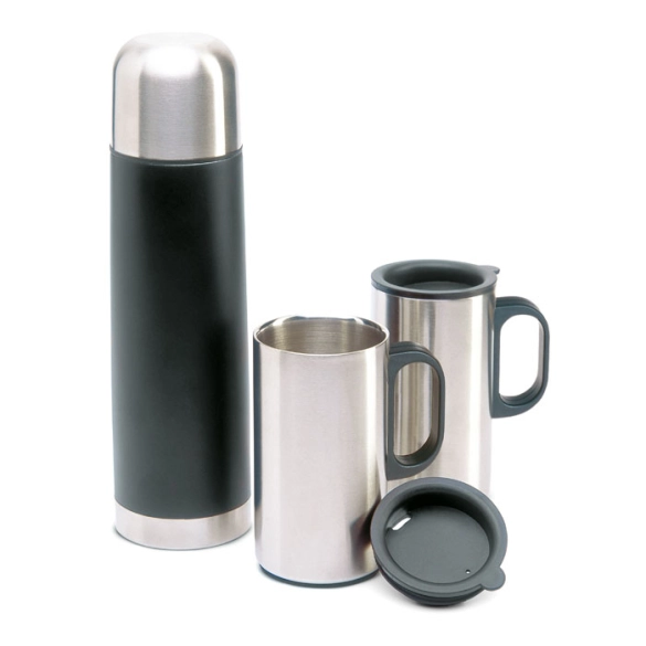 Bouteille thermos avec 2 tasses - Tobey front