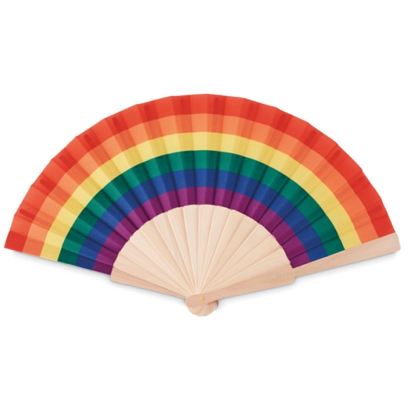 BOWFAN, Eventail  en bois arc-en-ciel front