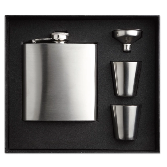 SLIMMY FLASK SET, Flacon de poche avec gobelets front