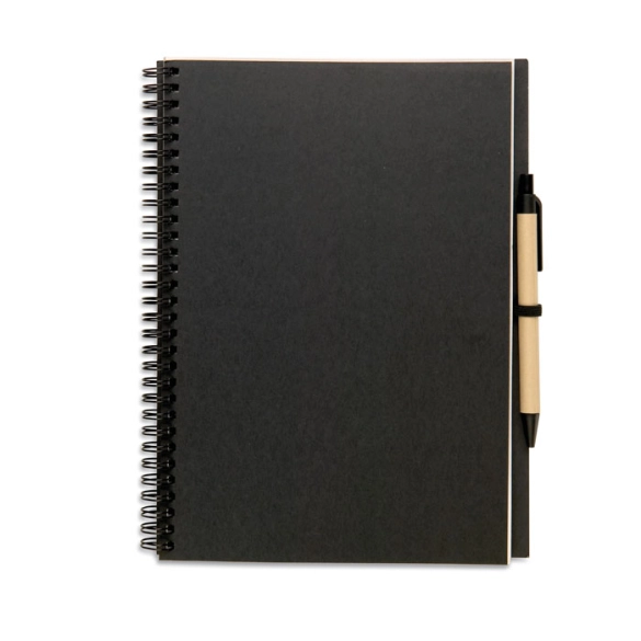 Carnet spirale grand format avec stylo - CalebPlus front