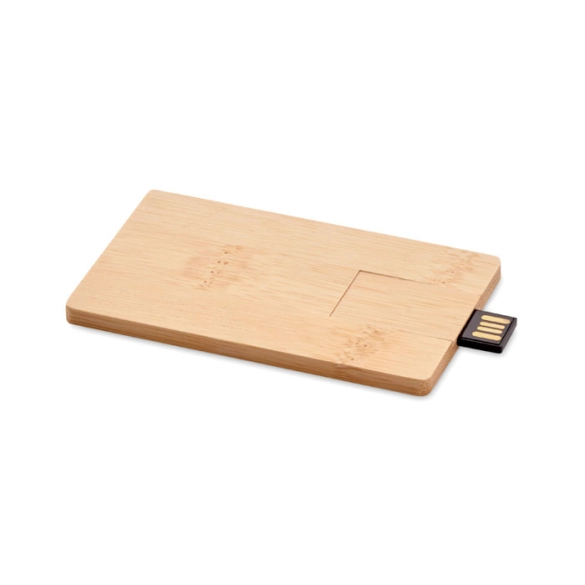 CREDITCARD PLUS, USB 16GB boitier bambou front