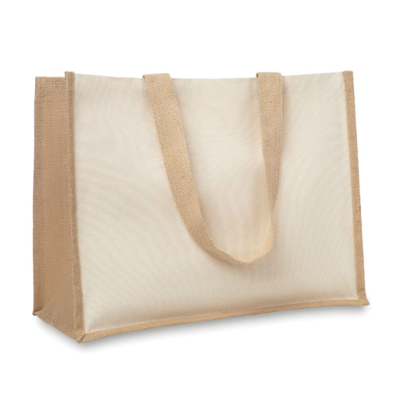 Sac de courses en toile de jute avec soufflet - Kiel front