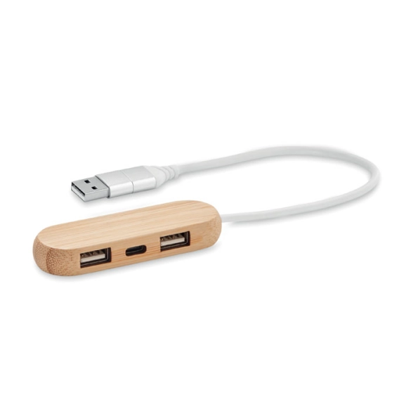 VINA C, Hub USB 3 ports  câble 2 en 1 front