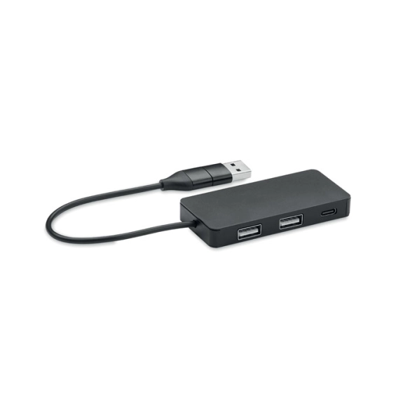 HUB-C, Hub USB 3 ports avec câble 20cm front