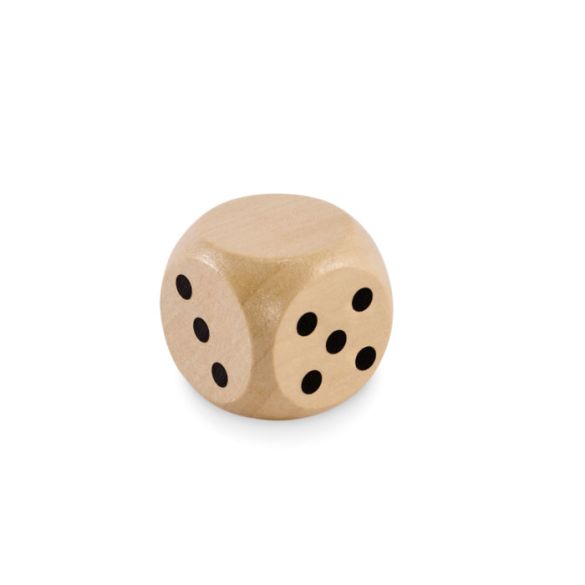 DADIN, Dés en bois Schima 3cm dia front
