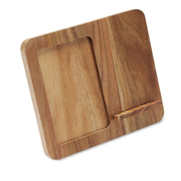 FINWOOD, Cadre acacia et chargeur 15W front
