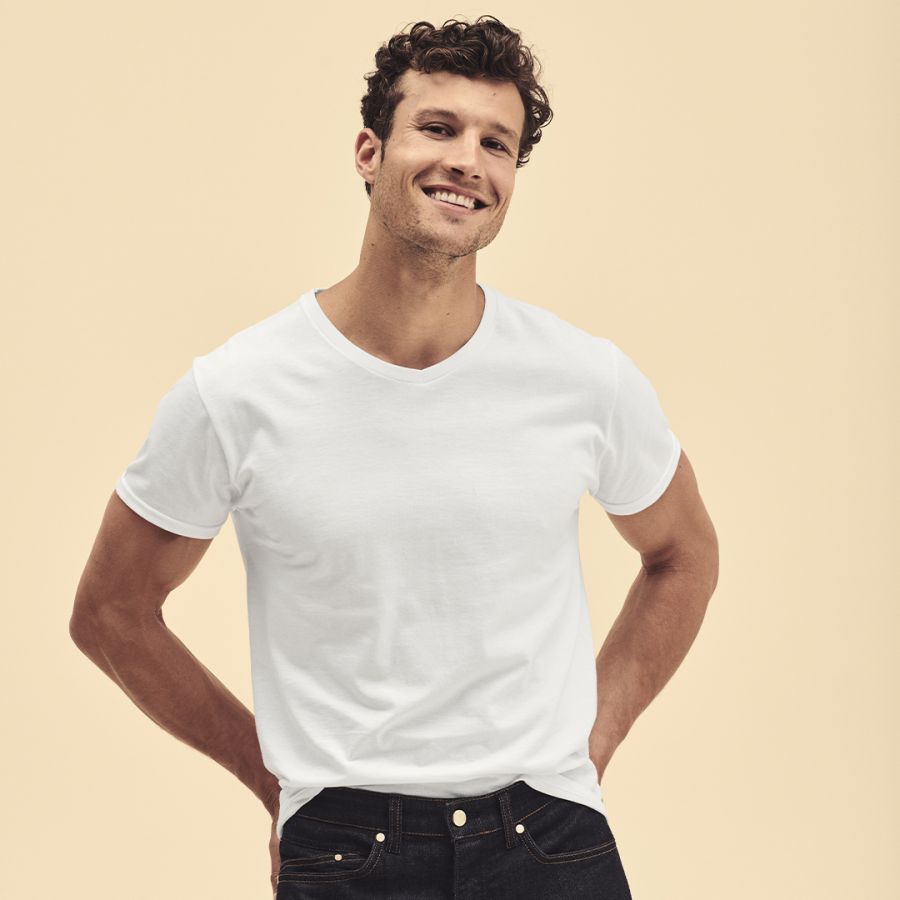 T-Shirt Adulte Blanc Iconic V-Neck
