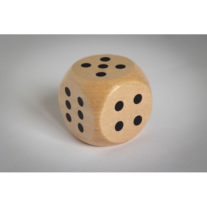 DADO, Dés en bois Schima de 5cm dia