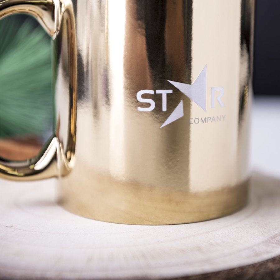 Mug céramique avec finition métal 350ml "Brossar"