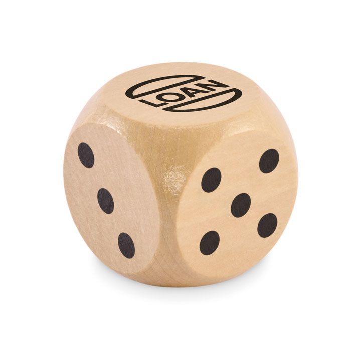 DADO, Dés en bois Schima de 5cm dia