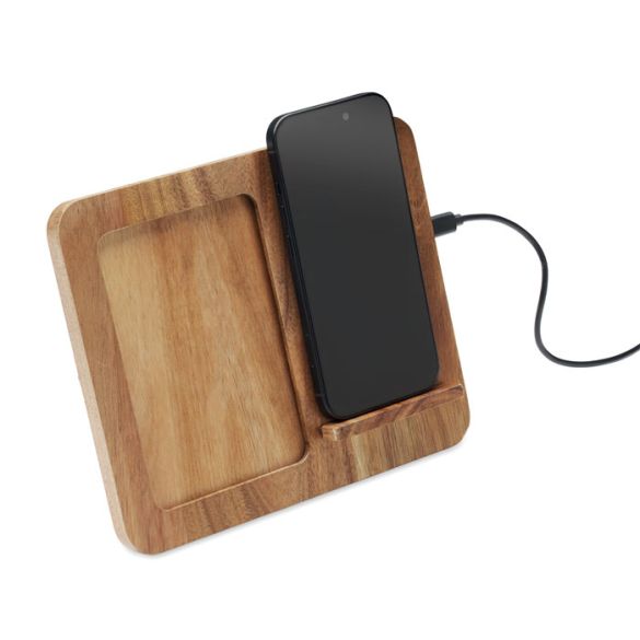 FINWOOD, Cadre acacia et chargeur 15W