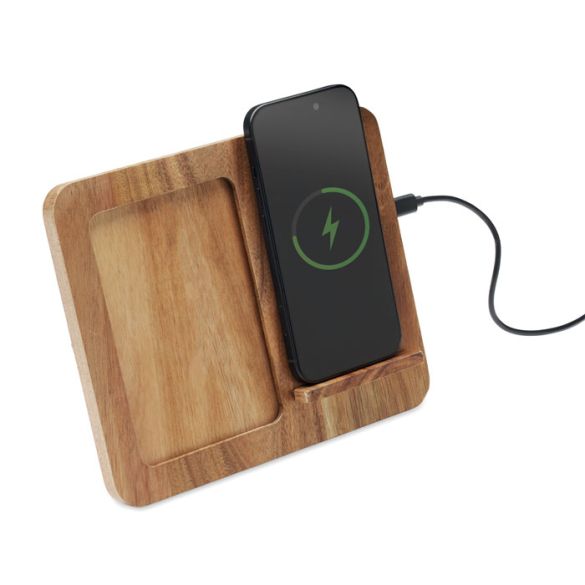 FINWOOD, Cadre acacia et chargeur 15W
