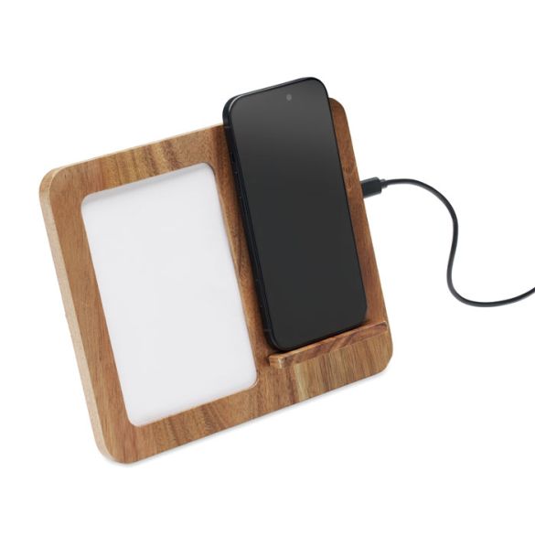 FINWOOD, Cadre acacia et chargeur 15W