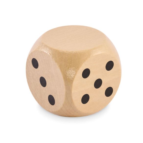 DADO, Dés en bois Schima de 5cm dia