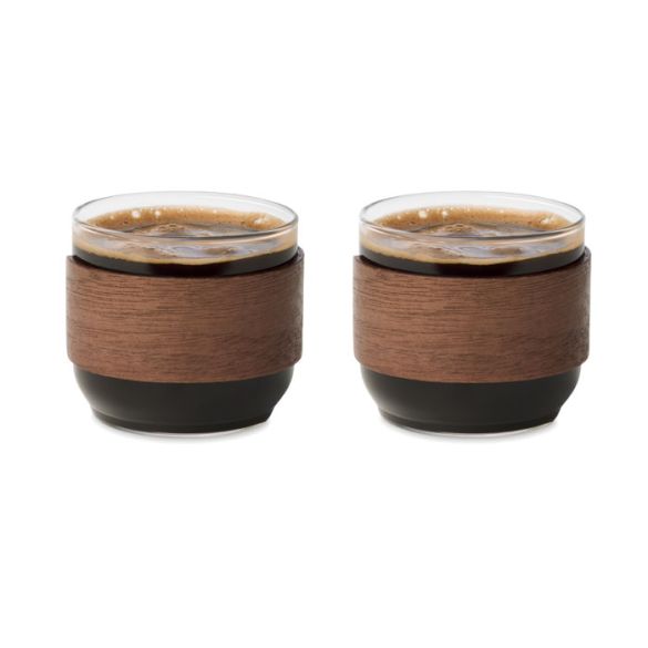 BOGOTA SET, Set à café poignée en noyer