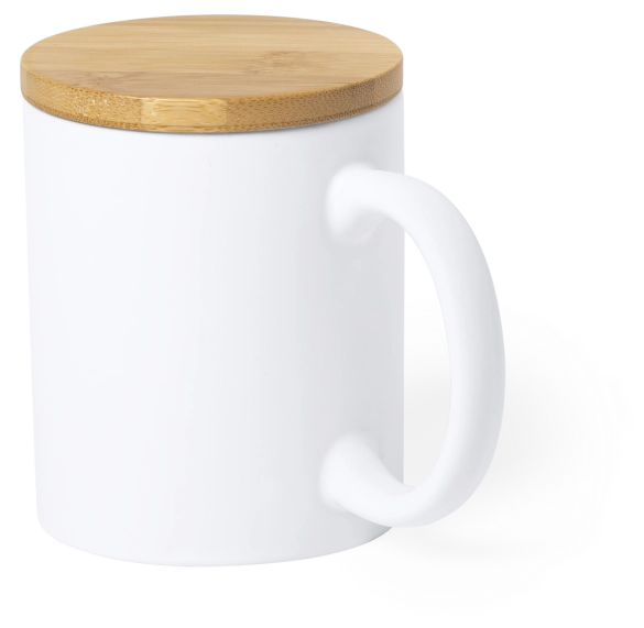 Mug céramique mate couvercle bambou 370ml "Faro"