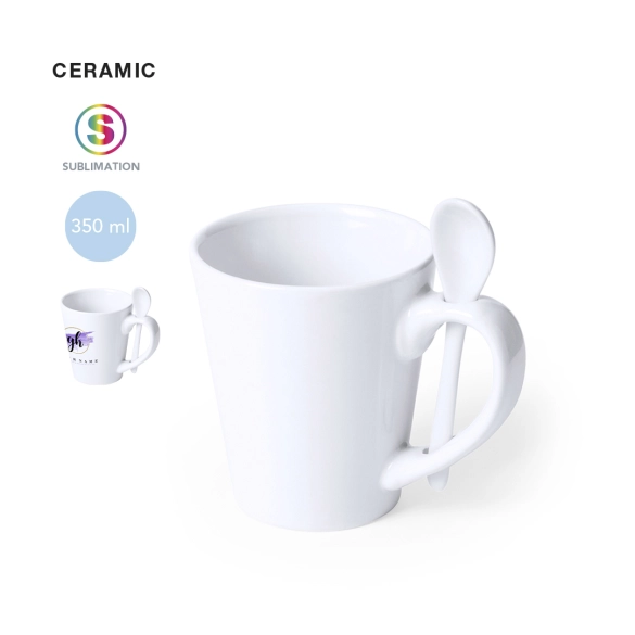 Mug avec cuillère pour sublimation 350ml "Branpa"