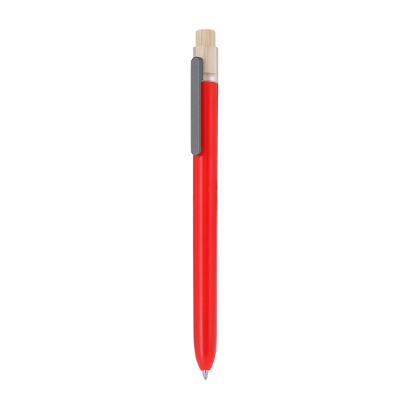 Stylo plastique recyclé et bouton bambou "Clasmen"
