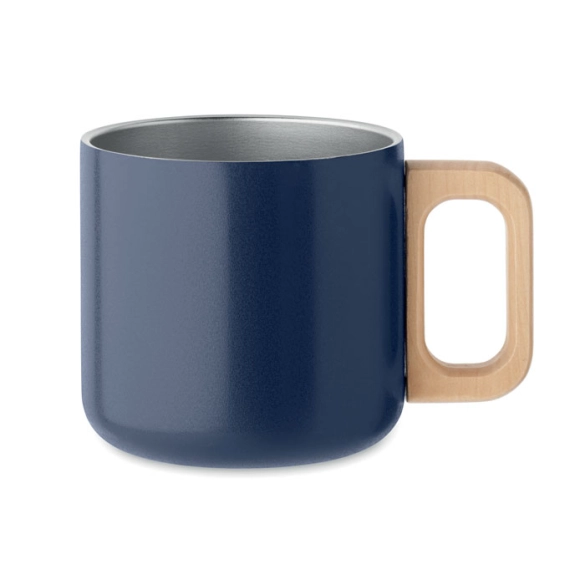 Mug double paroi avec poignée bois 350ml "Isolde"