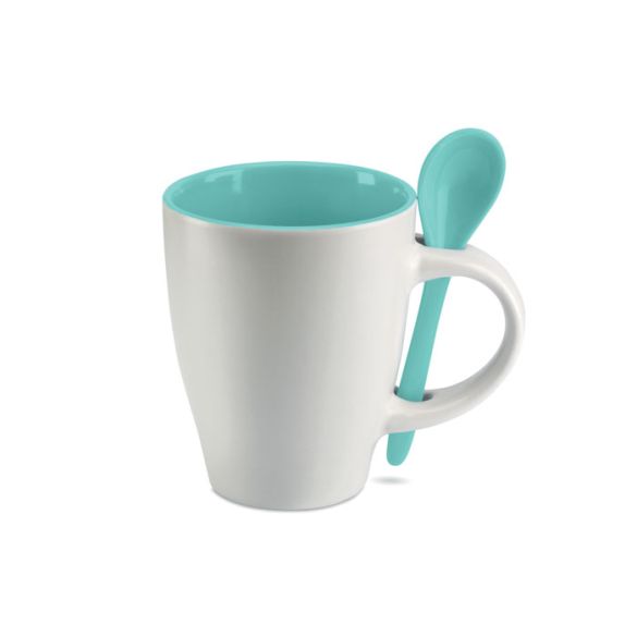 Tasse bicolore avec cuillère 250ml "Trama"