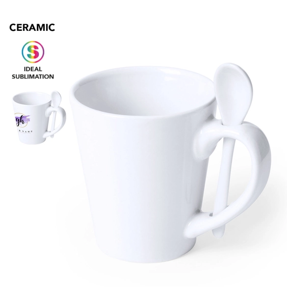 Mug avec cuillère pour sublimation 350ml "Branpa"