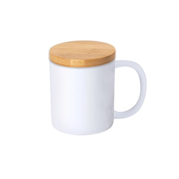 Mug céramique mate couvercle bambou 370ml "Faro"