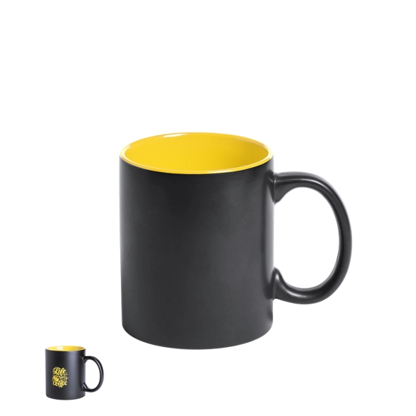 Tasse céramique noire et intérieur coloré 350ml "Elite"