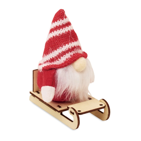 FROSTY SLEIGH, Lutin sur un traîneau en bois