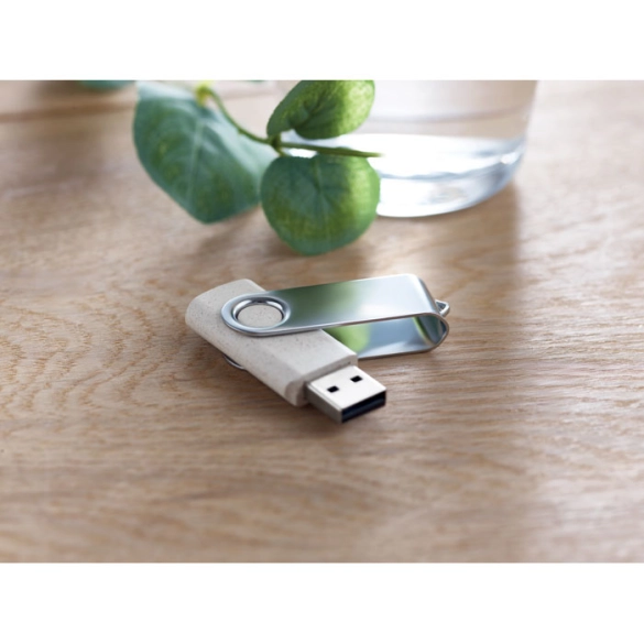 TECHMATE+, Clé USB 16Go Paille/ PP