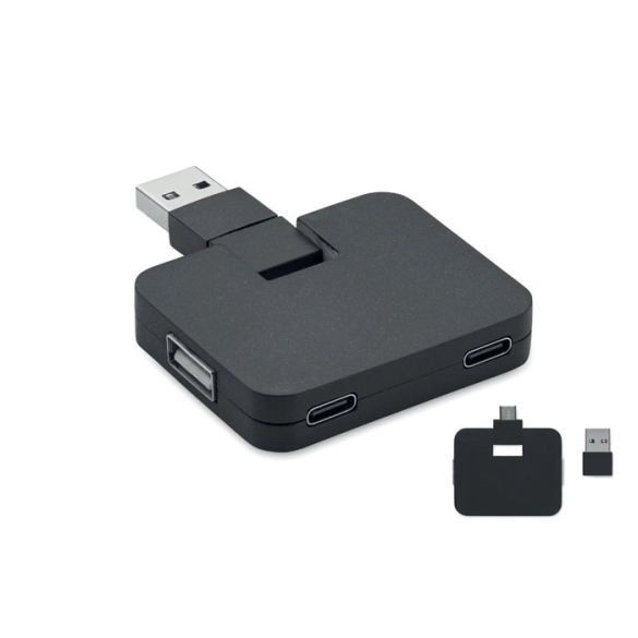 SQUARE-C, Hub USB 4 ports et câble 20cm