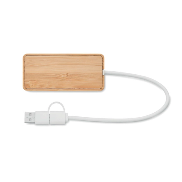 HUBBAM, Hub USB 3 ports en bambou