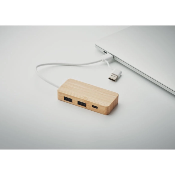 HUBBAM, Hub USB 3 ports en bambou