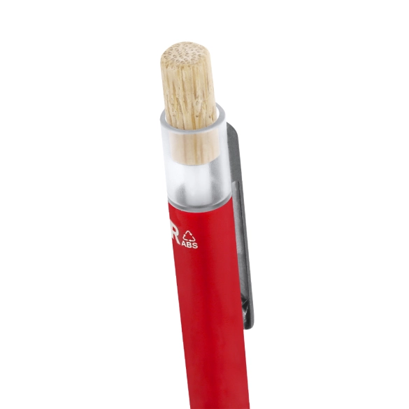 Stylo plastique recyclé et bouton bambou "Clasmen"