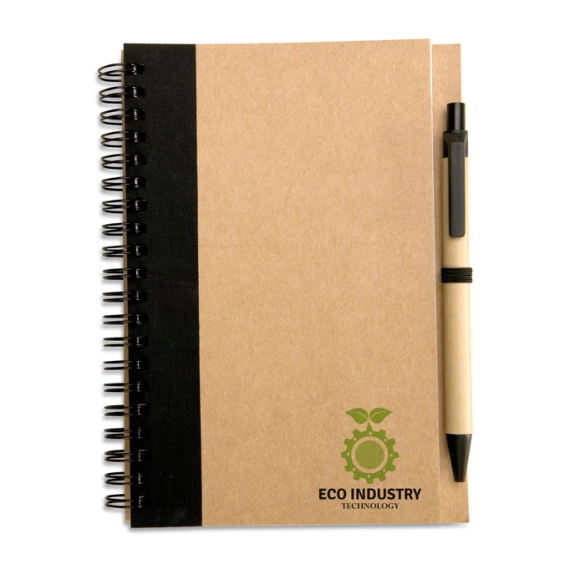 Carnet à spirale recyclé avec stylo "Bemont"