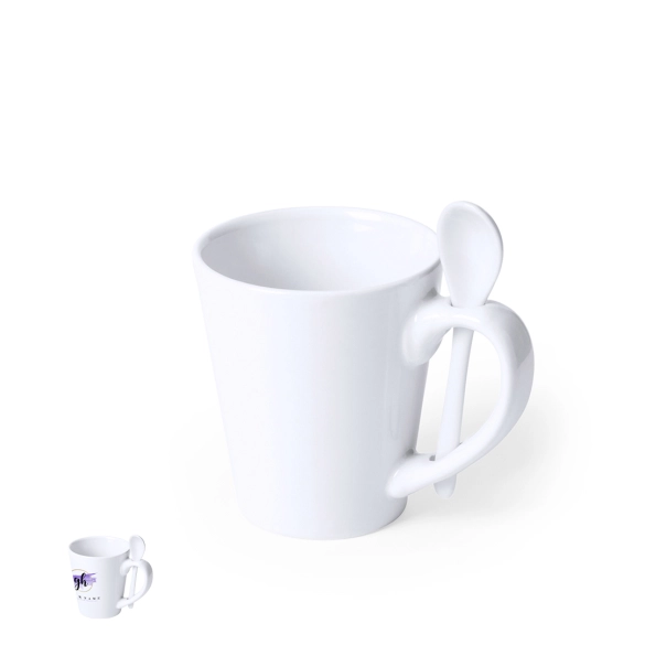 Mug avec cuillère pour sublimation 350ml "Branpa"