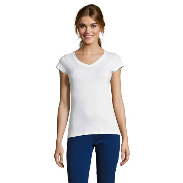 T-shirt femme col en v 150gr "Louise"