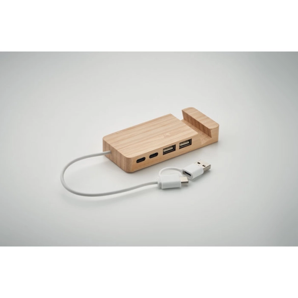 HUBSTAND, Hub USB 4 ports en bambou