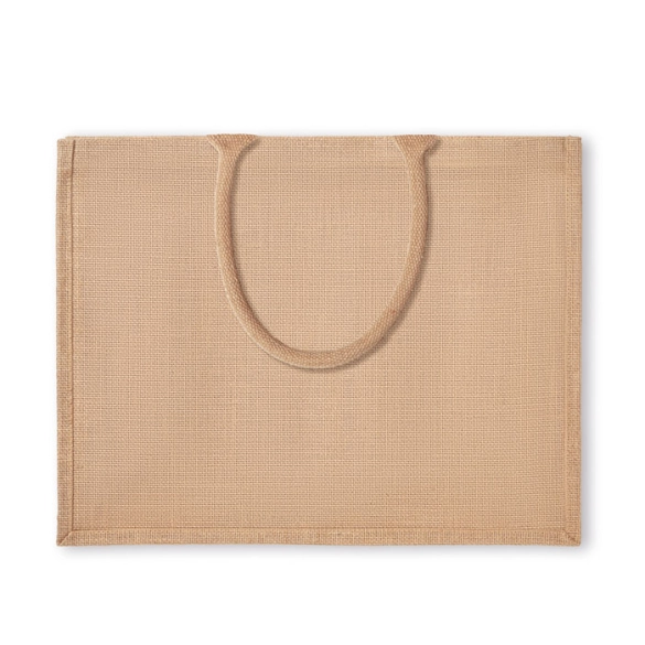 Sac cabas publicitaire en jute avec soufflet "Hero"