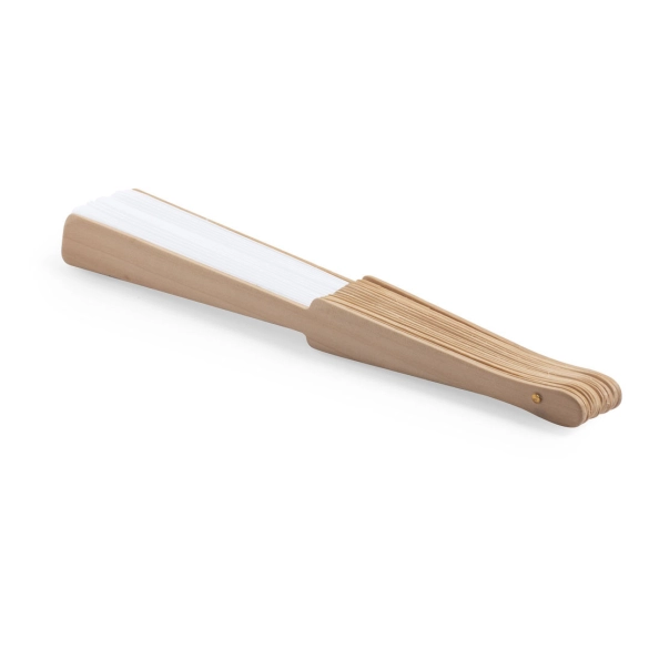 Éventail en bois et tissu recyclé "Merlin"