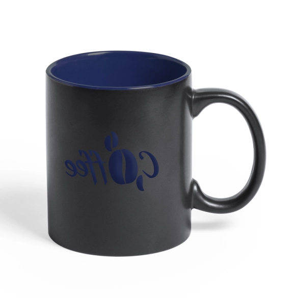 Tasse céramique noire et intérieur coloré 350ml "Elite"