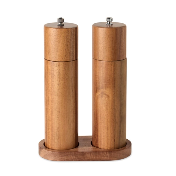 TUCCO SET, Moulin à sel et à poivre en acacia