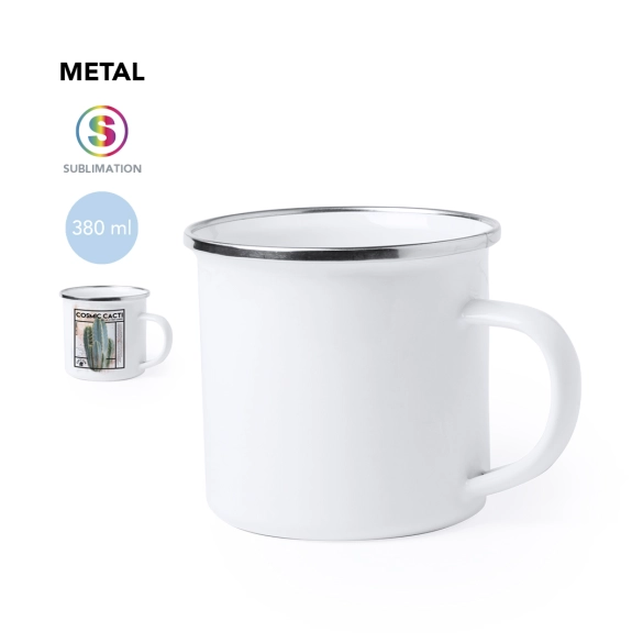 Tasse métal vintage marquage sublimation 380ml "Leo"