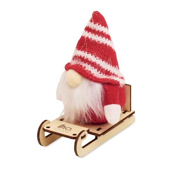 FROSTY SLEIGH, Lutin sur un traîneau en bois