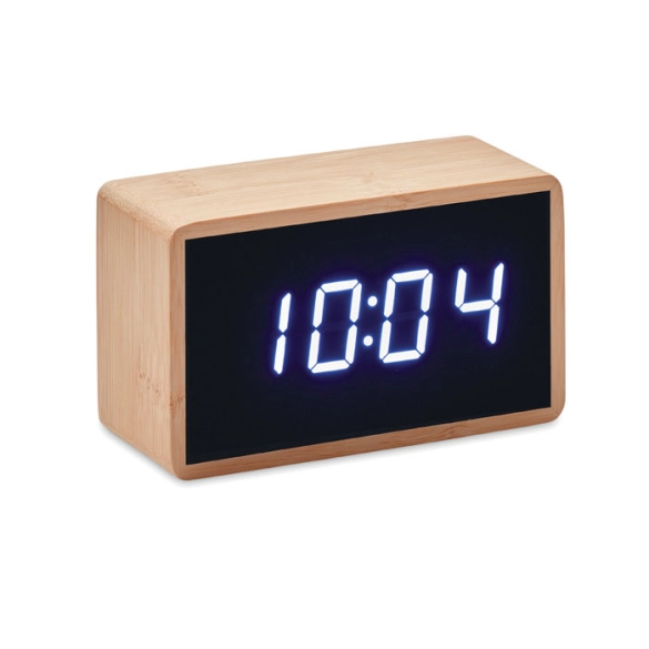 MIRI CLOCK, Réveil LED boîtier en bambou