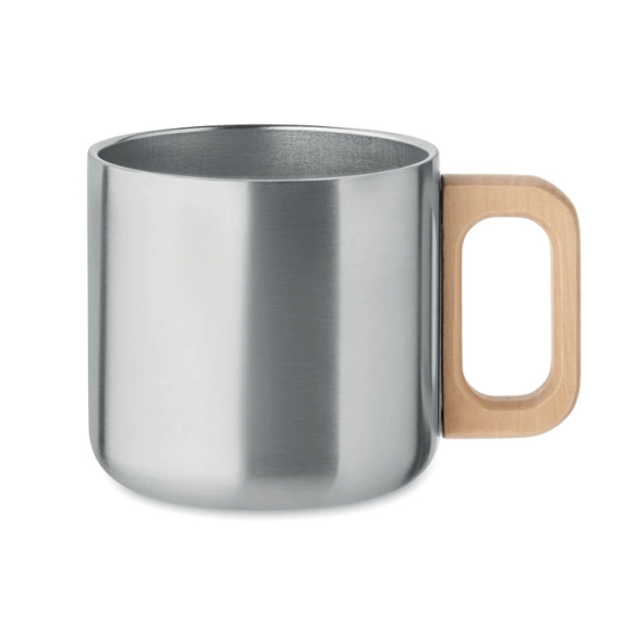 Mug double paroi avec poignée bois 350ml "Isolde"