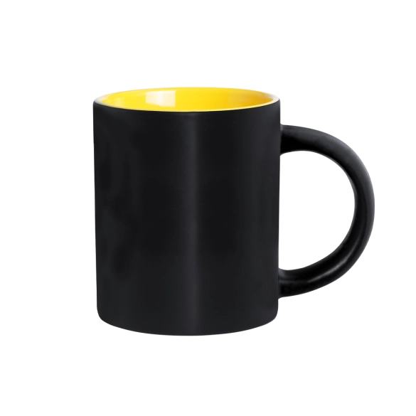 Tasse céramique noire et intérieur coloré 350ml "Elite"