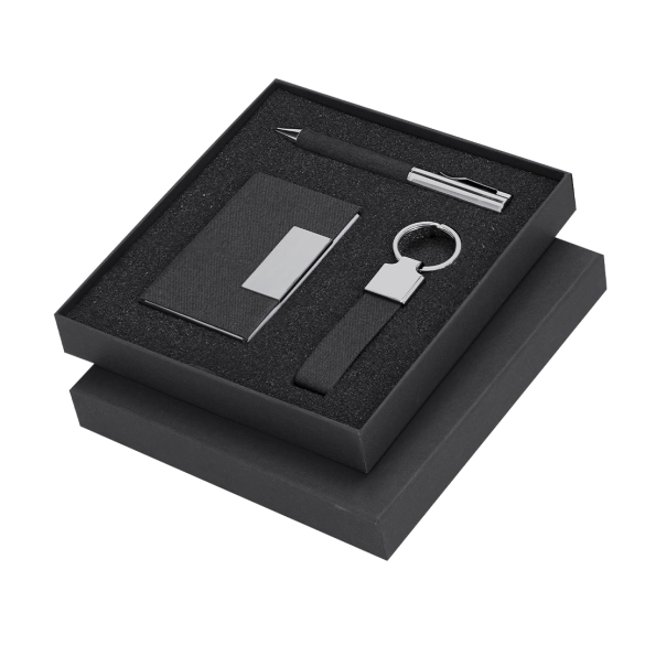 Coffret stylo, porte-clés, porte-cartes "Ubah"