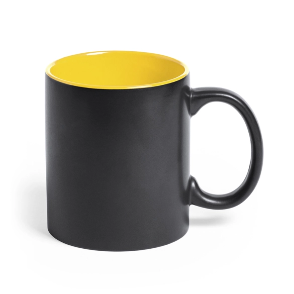 Tasse céramique noire et intérieur coloré 350ml "Elite"