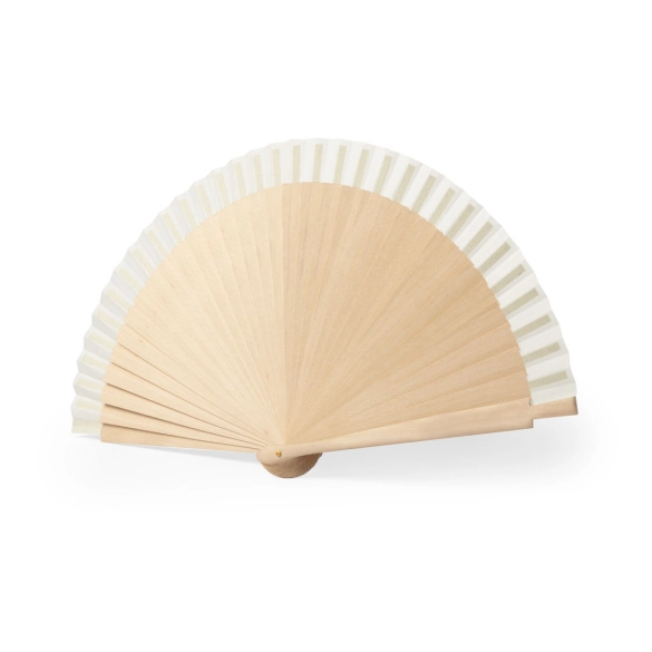 Éventail personnalisé en bois et coton "Odebert"