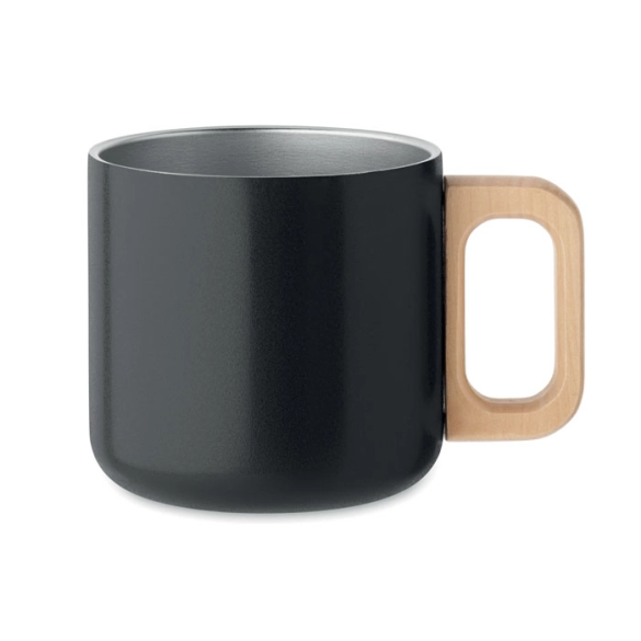 Mug double paroi avec poignée bois 350ml "Isolde"